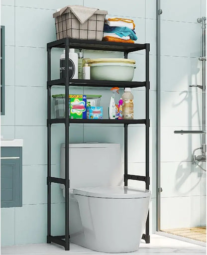 Over The Toilet Storage Cabinet, 3-Tier Metal Bathroom Organizer Shelf, Stable Freestanding Above Toilet Shelf for Laundry