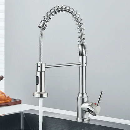 Pull Down Kitchen Faucet, Swivel Dual Function Nozzle