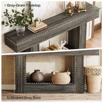 63" Farmhouse 2-Tier Entryway Table