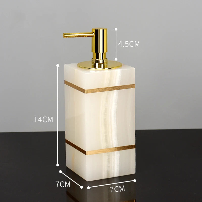 White Onyx Natural Marble Bathroom Accessories Set