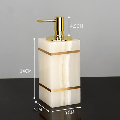 White Onyx Natural Marble Bathroom Accessories Set