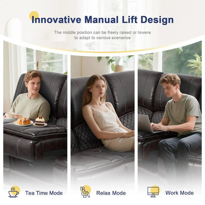 3 Seat Recliner Sofa with Console,