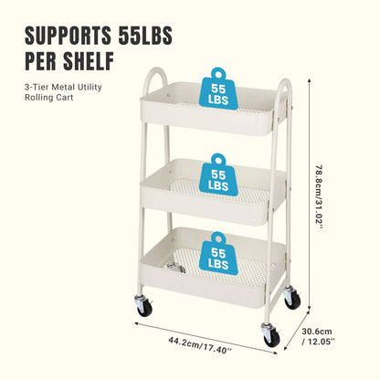3 Tier Metal Storage Cart