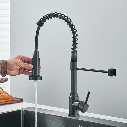 Pull Down Kitchen Faucet, Swivel Dual Function Nozzle