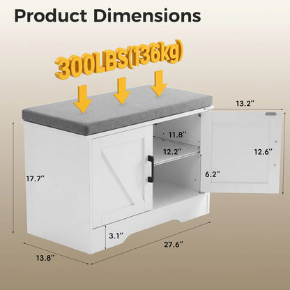 Storage Bench Shoe Organizer Cabinet
