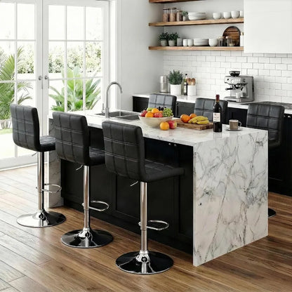 Set of 4 Adjustable Swivel Barstools,