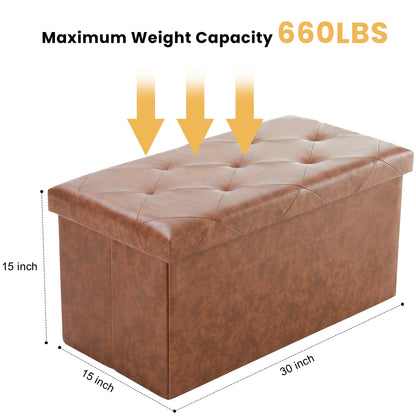 Leather Storage Footstool