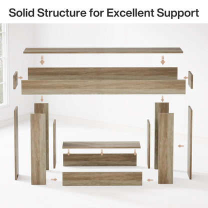 63" Farmhouse 2-Tier Entryway Table