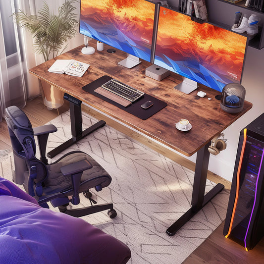 63x24 Inch Electric Standing Desk For Office.  Height Adjustable.