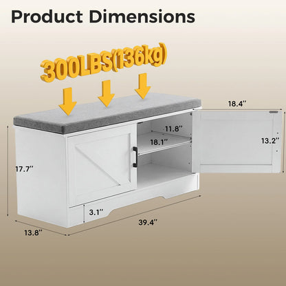 Storage Bench Shoe Organizer Cabinet