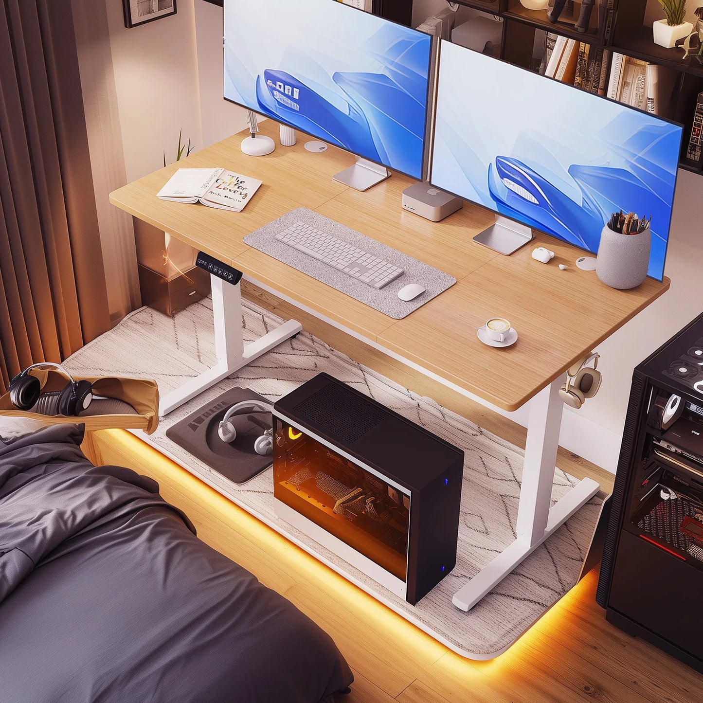 63x24 Inch Electric Standing Desk For Office.  Height Adjustable.