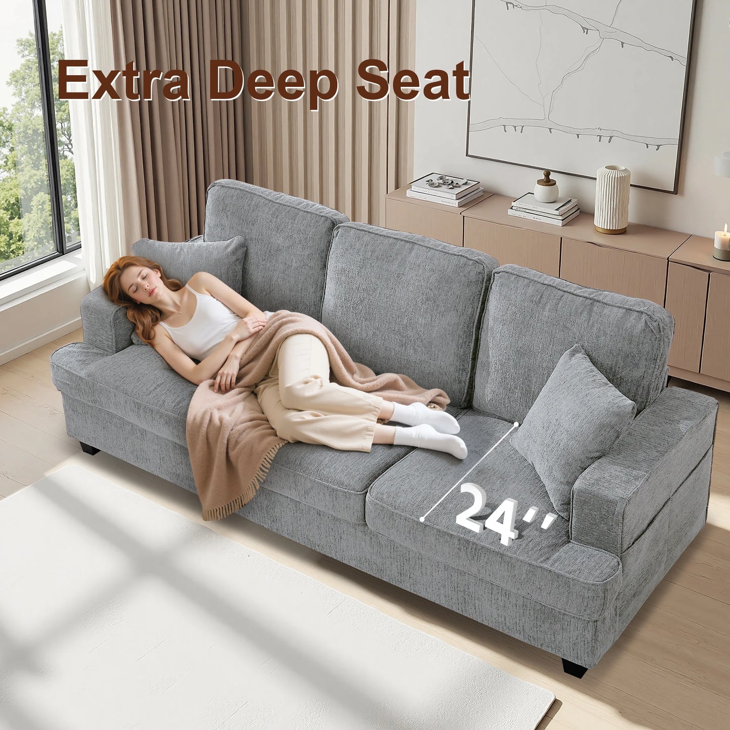 Comfy, Cloud Couch Sofa in Chenile