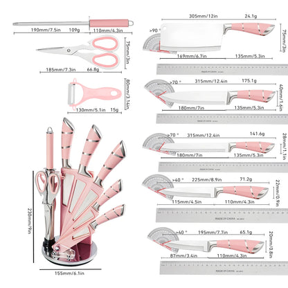9PCS Stainless Steel Kitchen Knife Set