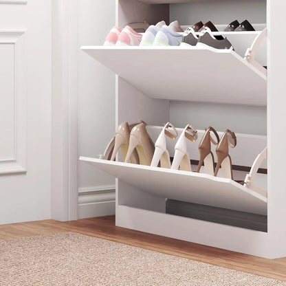 Shoe Cabinet with 3 Flip Drawers,