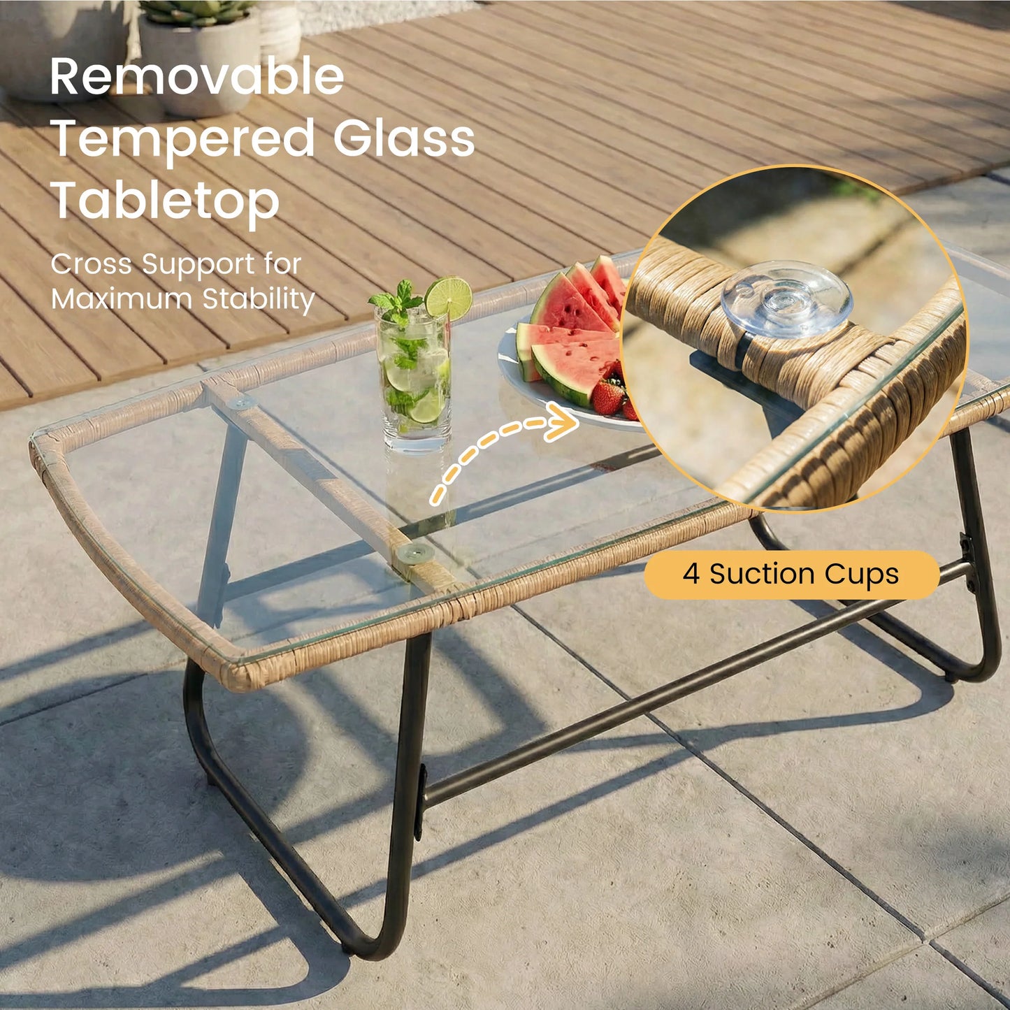 Outdoor Wicker Patio Furniture Set 4 Pieces
