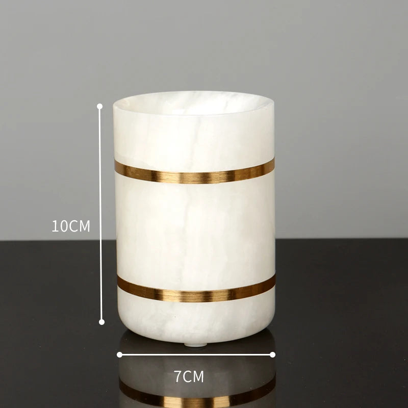 White Onyx Natural Marble Bathroom Accessories Set
