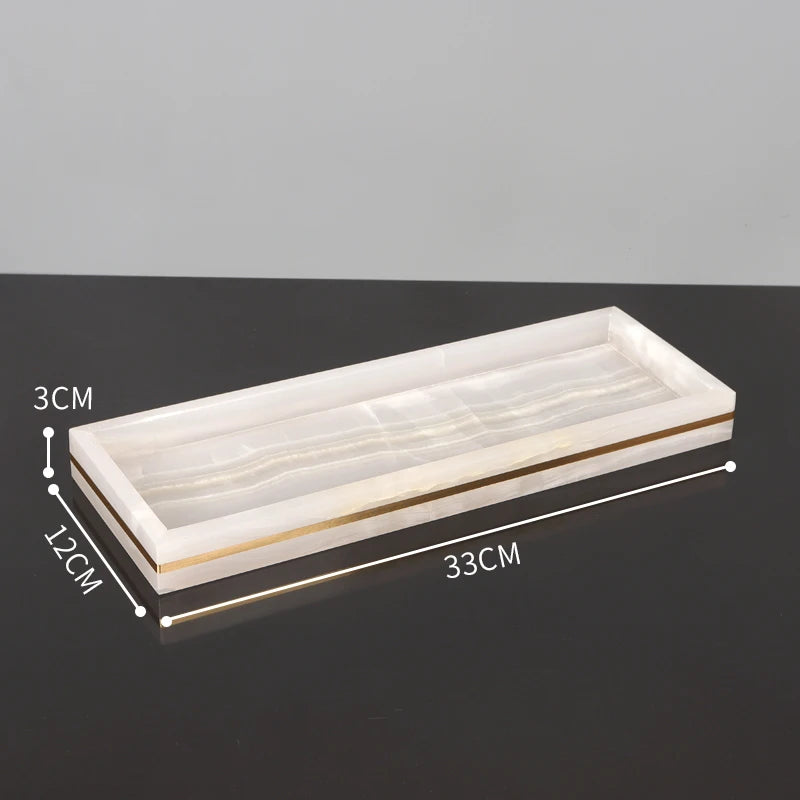 White Onyx Natural Marble Bathroom Accessories Set