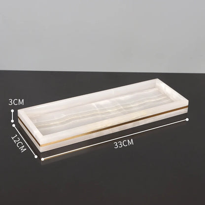 White Onyx Natural Marble Bathroom Accessories Set