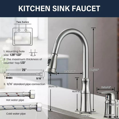 Kitchen Sink Faucet with Pull Down Sprayer