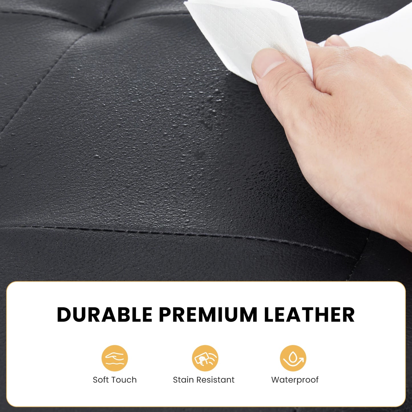 Leather Storage Footstool
