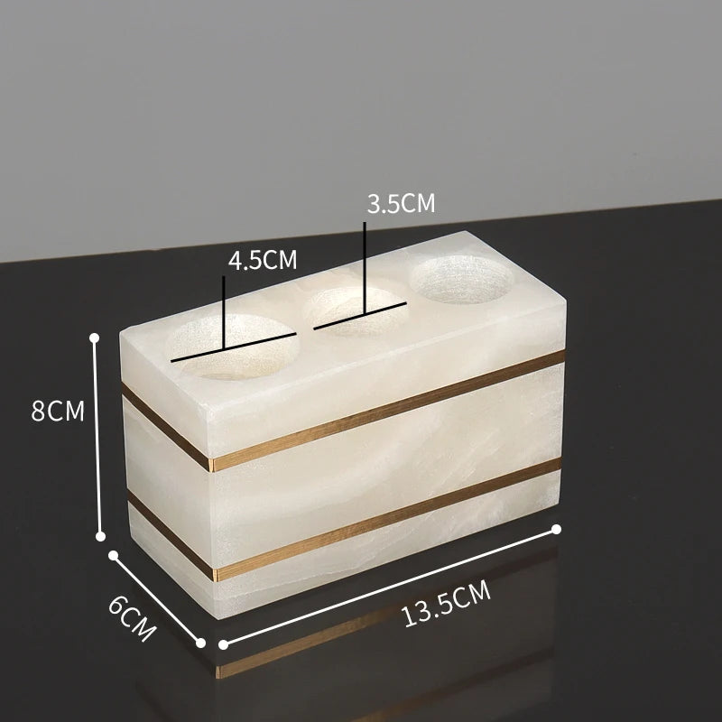 White Onyx Natural Marble Bathroom Accessories Set