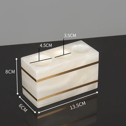 White Onyx Natural Marble Bathroom Accessories Set