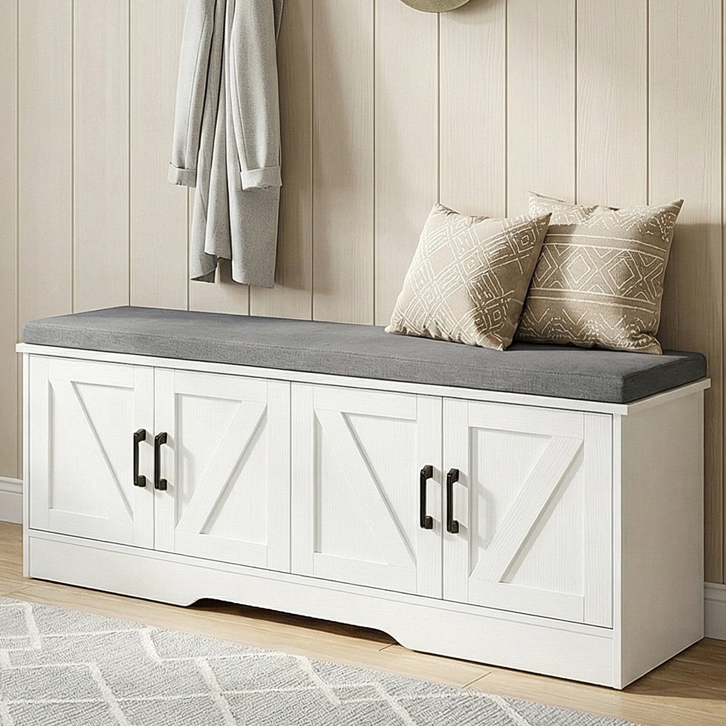 Storage Bench Shoe Organizer Cabinet