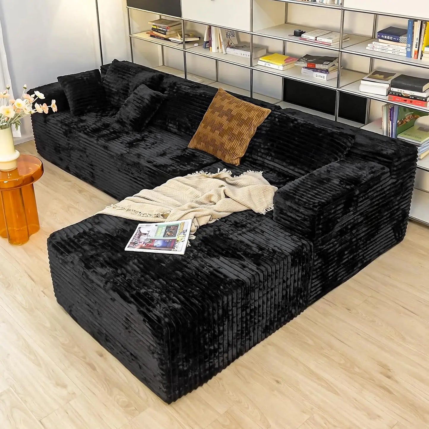 Living Room Corduroy Couch，
