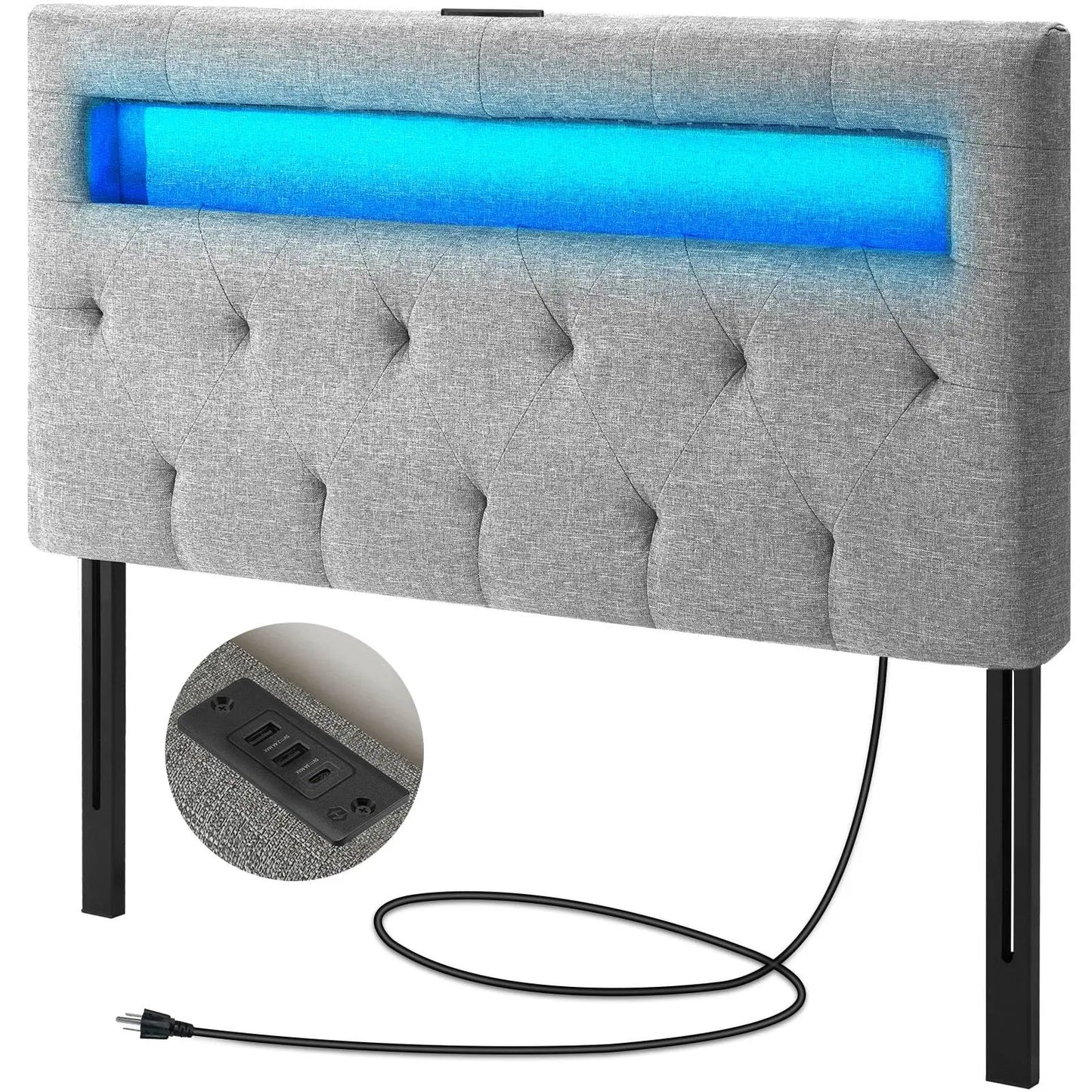 Headboard For Queen Size Bed With 60,000 DIY Color Of LED Light