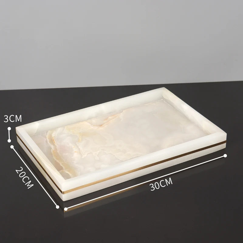 White Onyx Natural Marble Bathroom Accessories Set