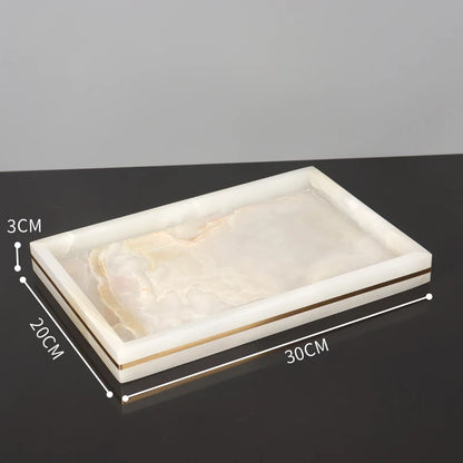 White Onyx Natural Marble Bathroom Accessories Set