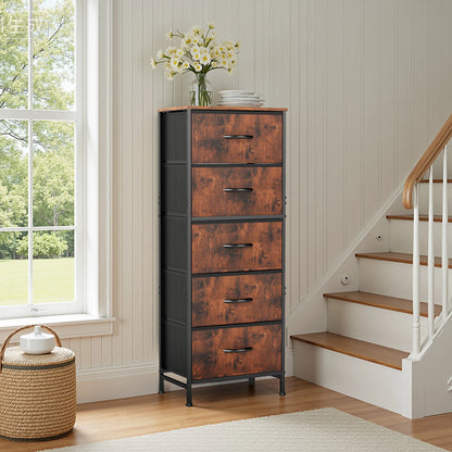 48IN Dresser With 5 Fabric Drawers