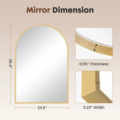 Arched Metal Framed Mirror