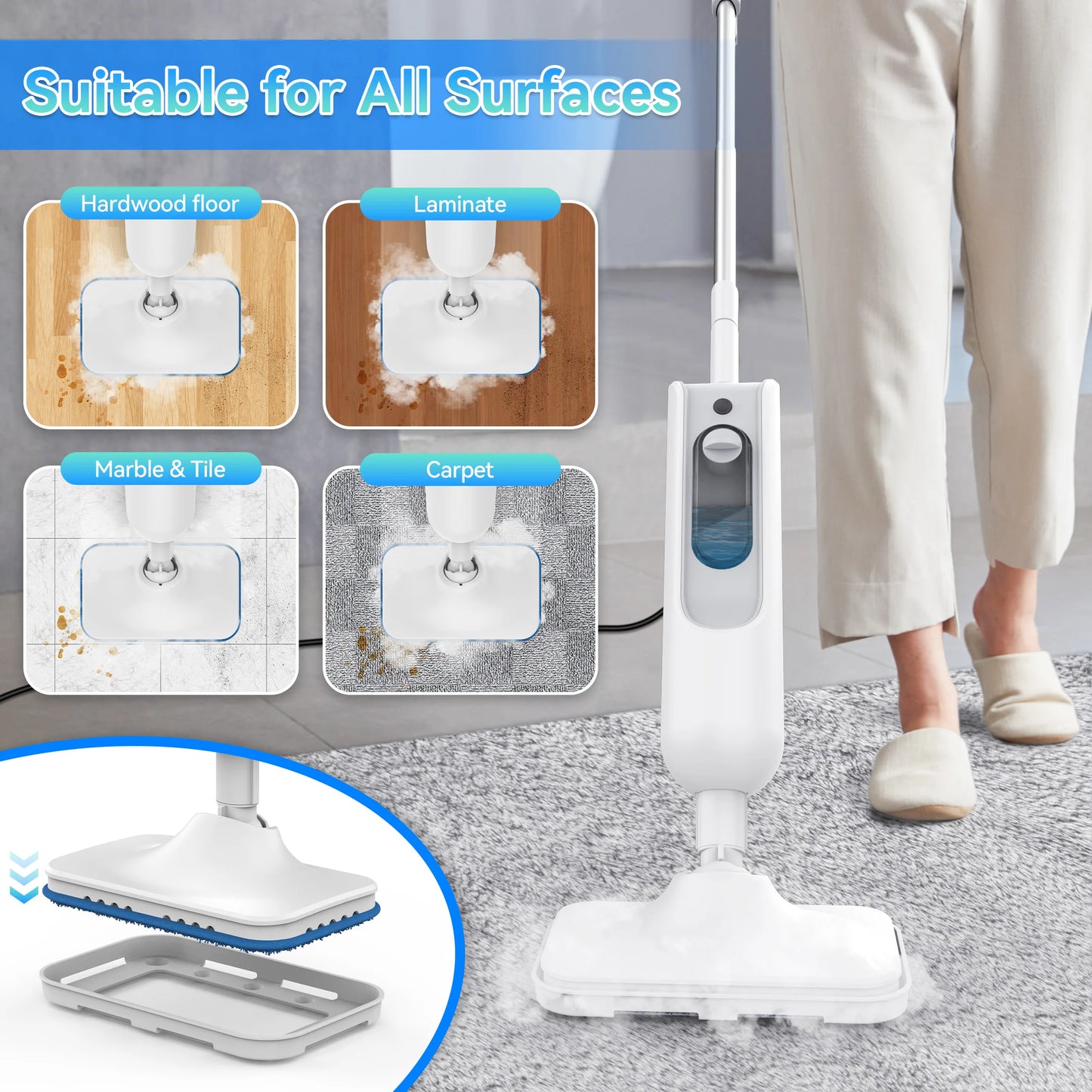 6 in 1 Scrubbing Steam Vac Mop