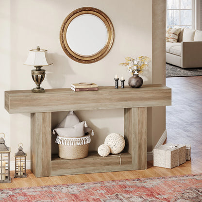 63" Farmhouse 2-Tier Entryway Table