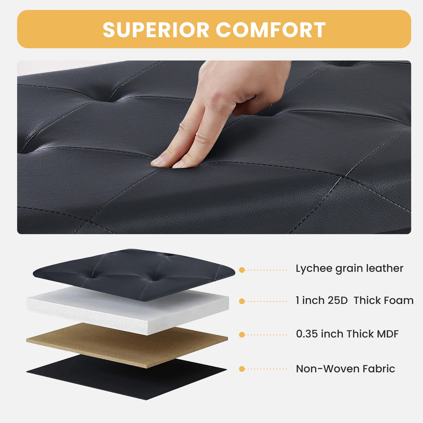 Leather Storage Footstool
