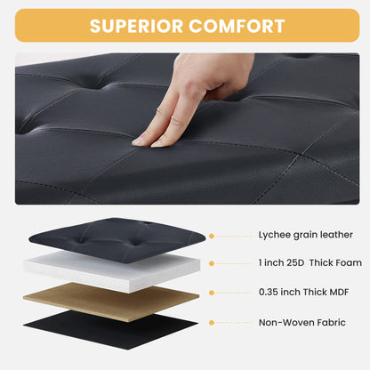 Leather Storage Footstool