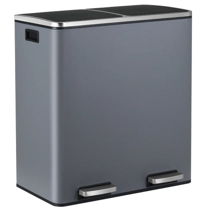 Brushed Stainless Steel Kitchen Step Trash Can