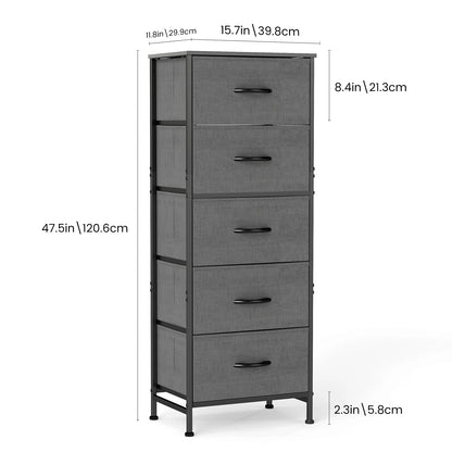 48IN Dresser With 5 Fabric Drawers