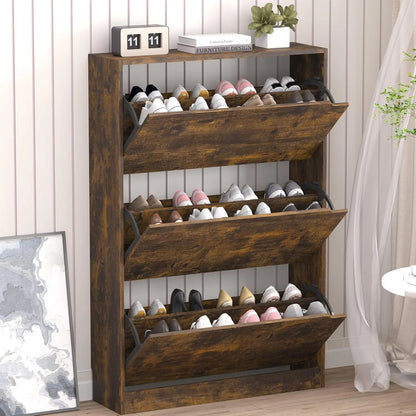 Shoe Cabinet with 3 Flip Drawers,