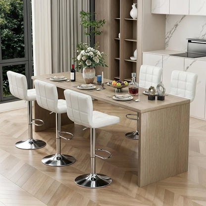 Set of 4 Adjustable Swivel Barstools,