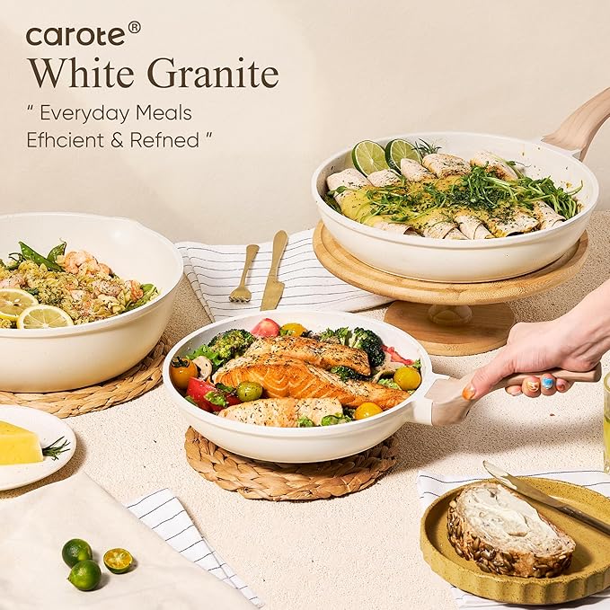 CAROTE 21Pcs Pots and Pans Set, Nonstick Cookware Sets