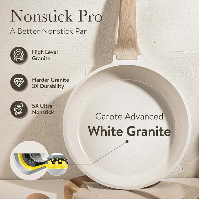 CAROTE 21Pcs Pots and Pans Set, Nonstick Cookware Sets