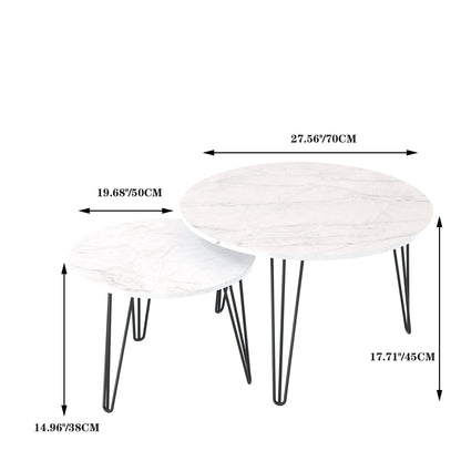 Round Nesting Coffee Table For Living Room (Set of 2)