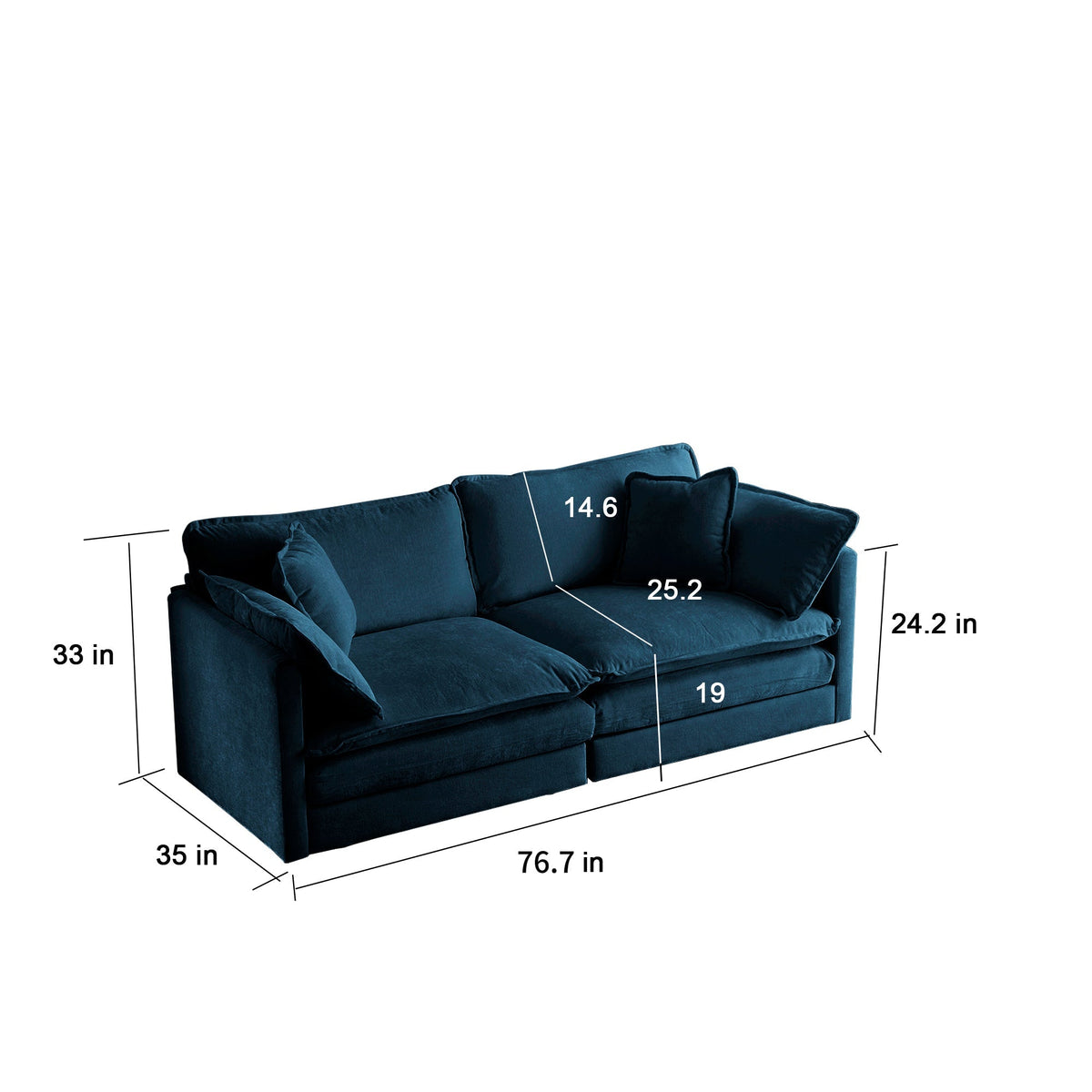 Modern Fabric Loveseat Sofa Couch for Living Room
