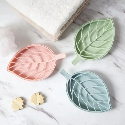 Bathroom Accessories Dish Plate Case Home Shower Leaf Shape Holder Container Soap Box Plastic