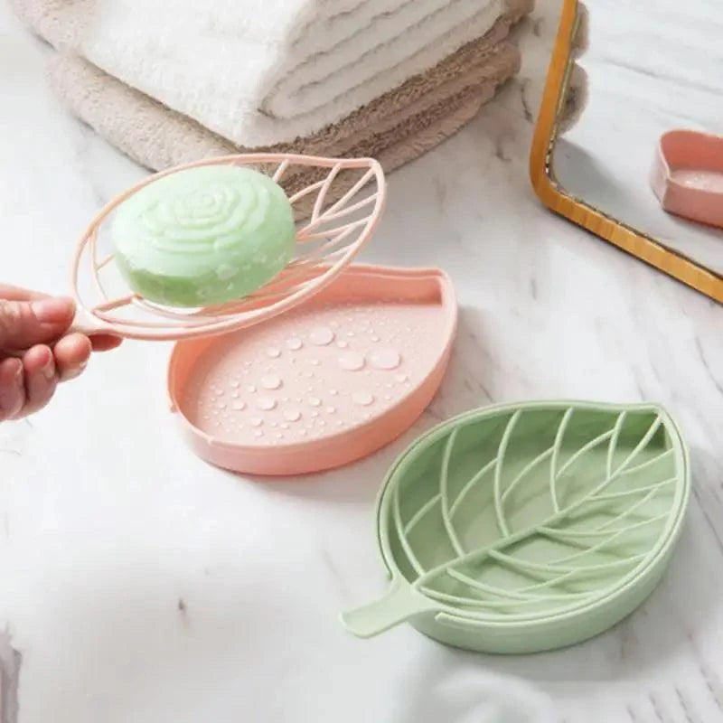 Bathroom Accessories Dish Plate Case Home Shower Leaf Shape Holder Container Soap Box Plastic