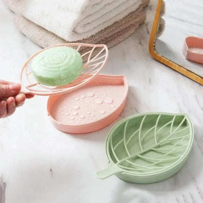 Bathroom Accessories Dish Plate Case Home Shower Leaf Shape Holder Container Soap Box Plastic