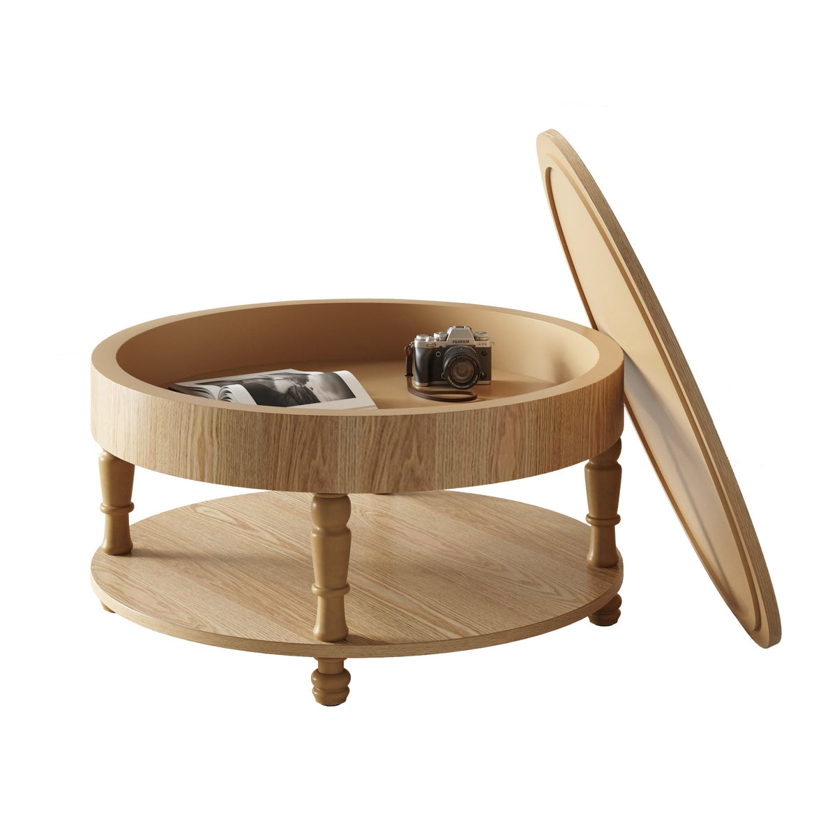 Coffee Table with Dual Storage for Living Room