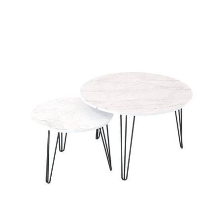 Round Nesting Coffee Table For Living Room (Set of 2)